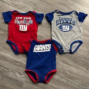 3-Pack Baby Boys New York Giants Short Sleeve Bodysuits